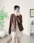 Button Down Round Neckline Blazer
